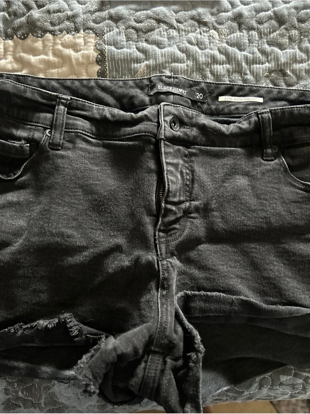 Blackheart Distressed Black Denim Shorts